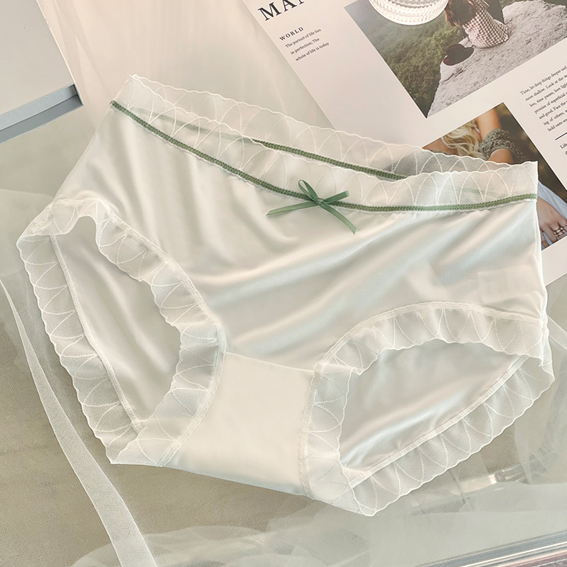 Ženske gaćice Ice Silk, prozračne ljetne donje rublje, podstava od pamuka, udobne, čipka na kraju