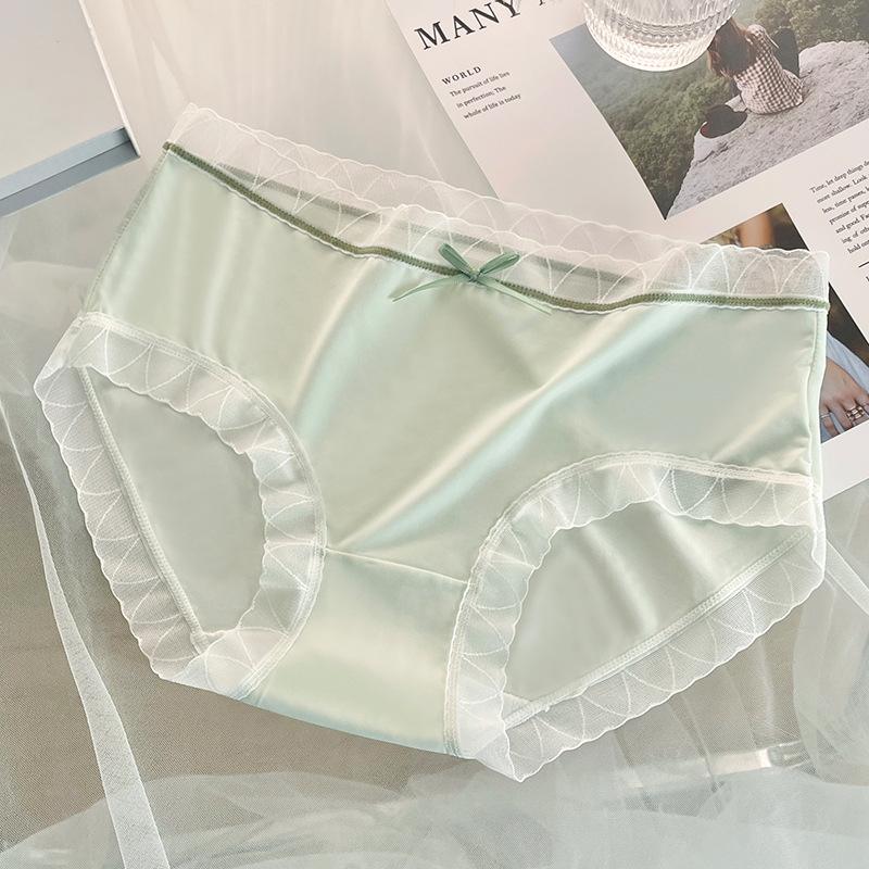 Ženske gaćice Ice Silk, prozračne ljetne donje rublje, podstava od pamuka, udobne, čipka na kraju