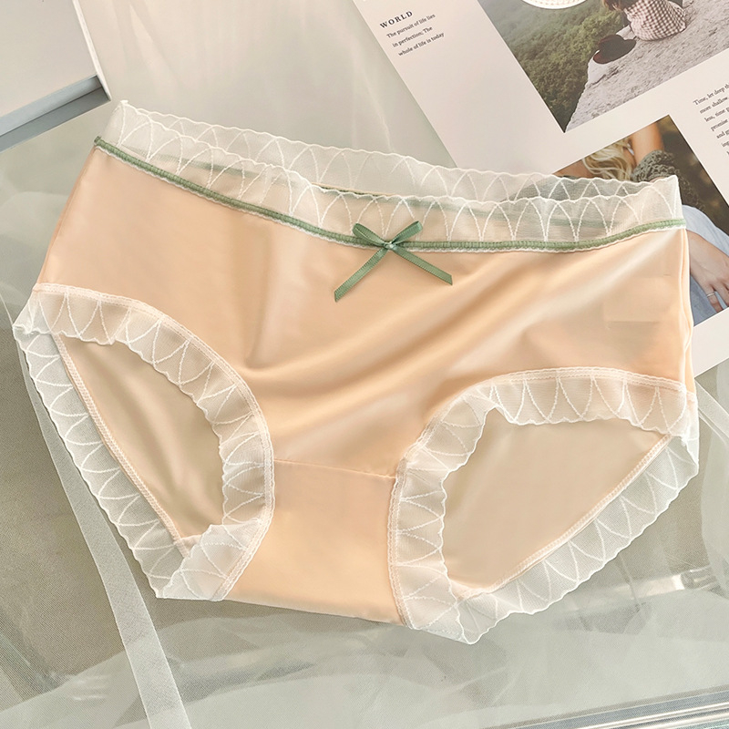 Ženske gaćice Ice Silk, prozračne ljetne donje rublje, podstava od pamuka, udobne, čipka na kraju