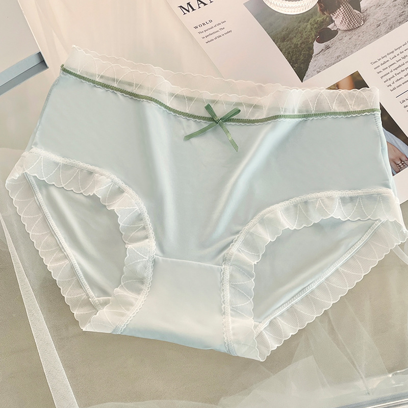 Ženske gaćice Ice Silk, prozračne ljetne donje rublje, podstava od pamuka, udobne, čipka na kraju