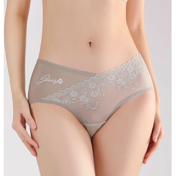 Ice Silk ženske gaćice, plus veličina, udobne, bez šivanja, podizanje stražnjice, prozračne, sexy, srednji porast struka, cvjetna čipka, podstava od svile moruše