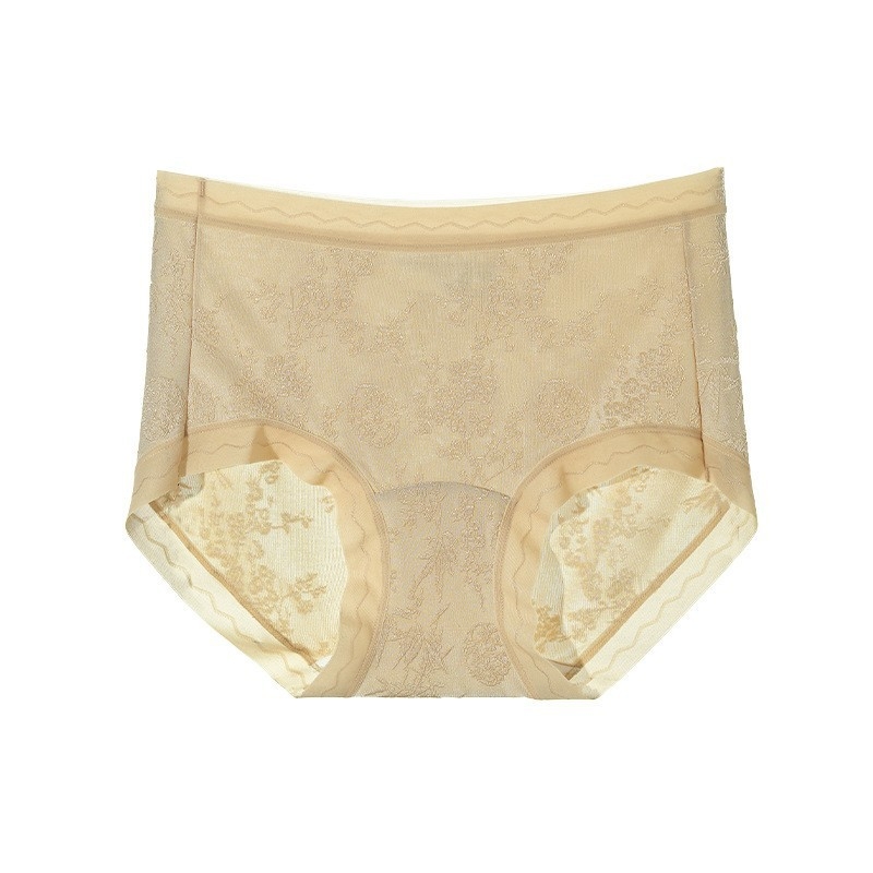 Čipkaste ženske gaćice, prozračne lagane, reljefni uzorak od ice silk, plus veličina, lagani ljetni model, antibakterijske, podstava od morušinog svile u preponama