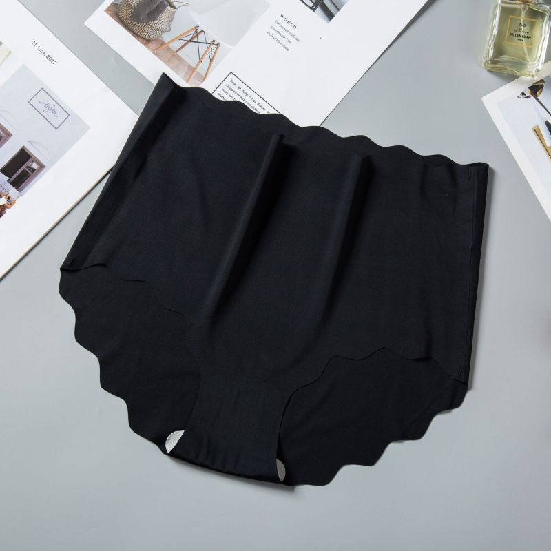 Ice Silk ženske gaćice visokim pojasom, prozračne, jednofarbne, plus veličina