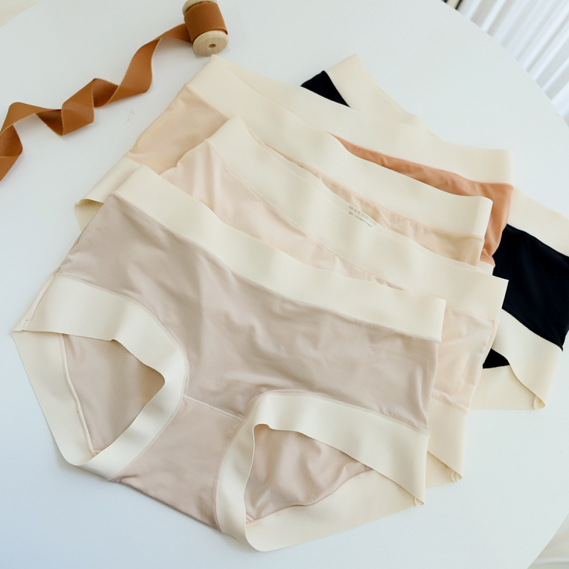 N755 Ice Silk Nude boja, bešivne gaćice srednjeg pojasa, antibakterijska tkanina