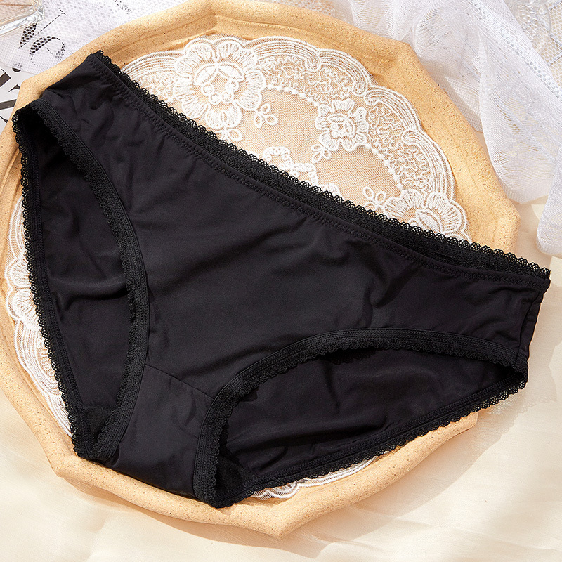 Bešavne ženske gaćice od Ice Silk čipke, s pamukom, trokutasti kroj, lagane za ljeto