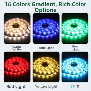 16 boja 5050 programabilna LED traka, 30/60 LED po metru, 12V niskonaponska, slobodno reziva, s funkcijom nastavka prekinutih sekcija