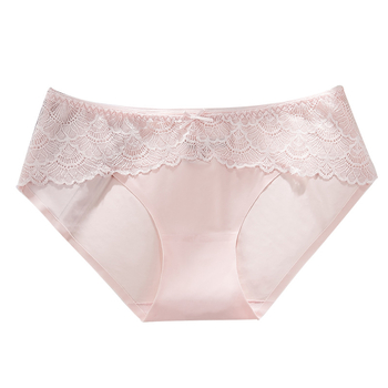 Ženske gaćice od čipke od ice silk, niska linija, s pamučnim umetkom, tanke, veće veličine