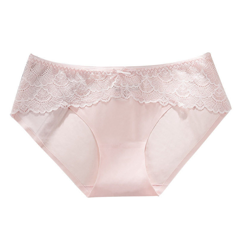 Ženske gaćice od čipke od ice silk, niska linija, s pamučnim umetkom, tanke, veće veličine