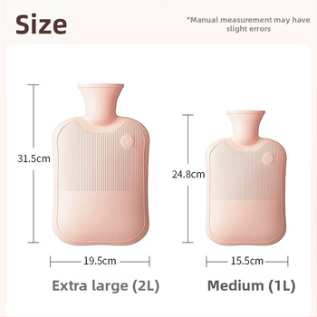 Borcă de apă caldă din silicon, cu interior PVC gros, rezistent la explozie, de dimensiuni mari, pentru încălzirea abdomenului, mâinilor și picioarelor