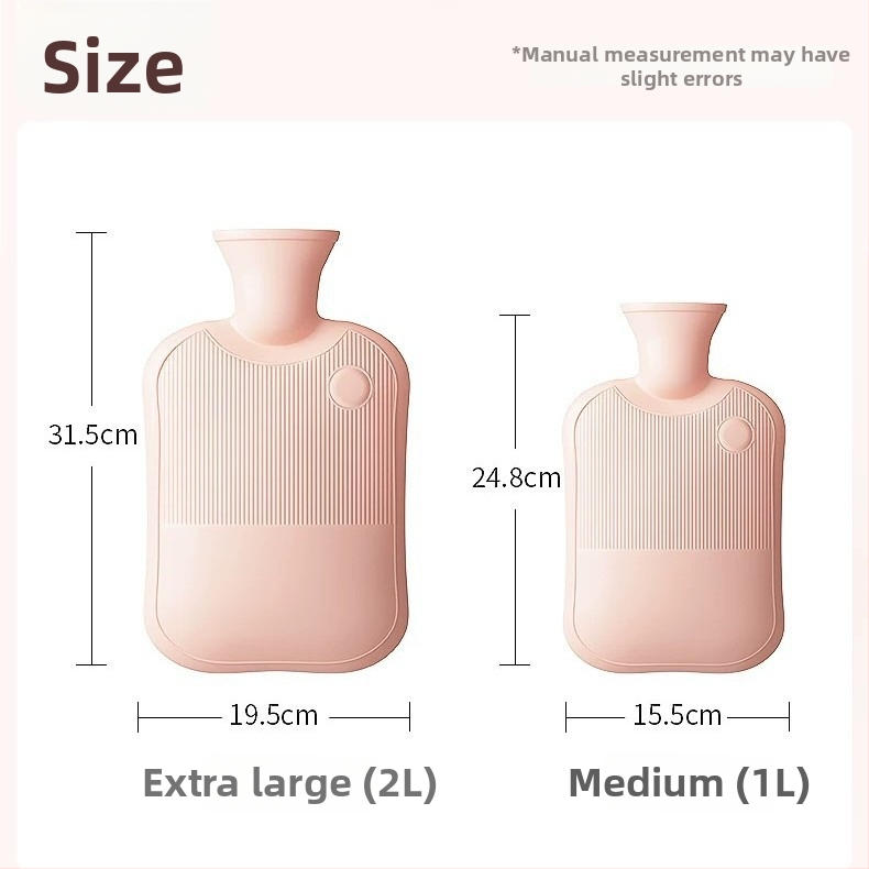 Borcă de apă caldă din silicon, cu interior PVC gros, rezistent la explozie, de dimensiuni mari, pentru încălzirea abdomenului, mâinilor și picioarelor