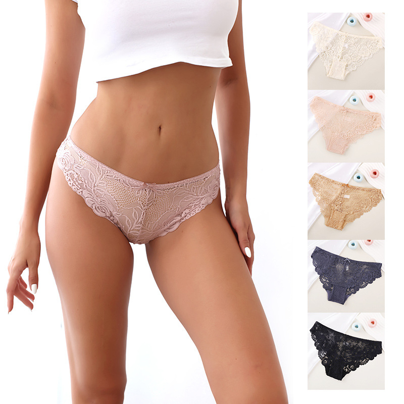 Ženske bešavne gaćice od prozirne čipke, ice silk – prozračne, niski struk