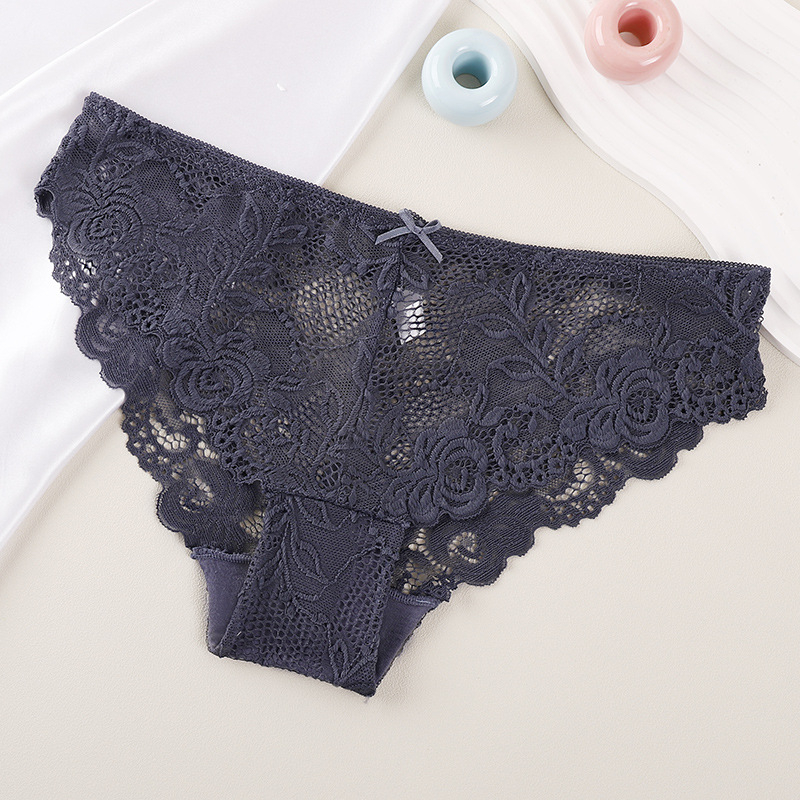 Ženske bešavne gaćice od prozirne čipke, ice silk – prozračne, niski struk