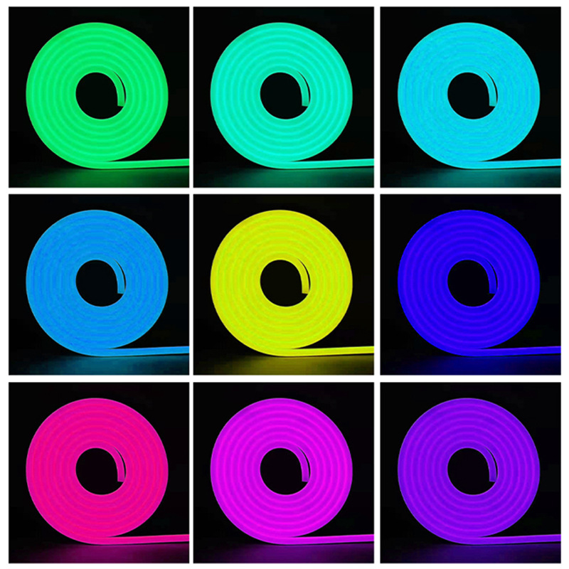 RGB neonski silikon LED trak, fleksibilna, 64 boja ambijentalnog osvjetljenja, 5V/12V/24V, 108 LED, vodootporna za vanjsku upotrebu