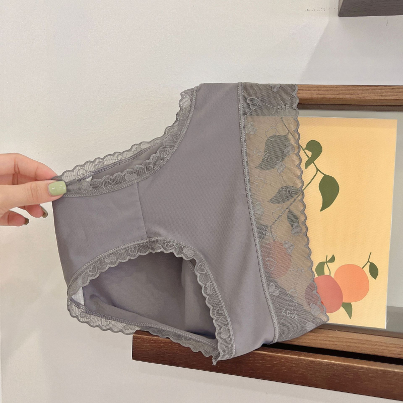 Qingxiaoer Ženske gaćice od Ice Silk, srednji pojas, trokutastog kroja, prozračne, ultra-tanke, s pamukom u preponskom dijelu