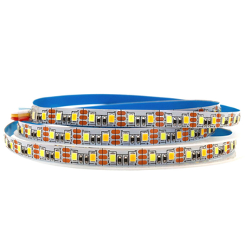 LED trak 5 m, širina 8 mm, 120 LED 2835 SMD, dvobojna temperatura, regulacija svjetline, samoljepljiva pozadina, CW/WW, kontroler