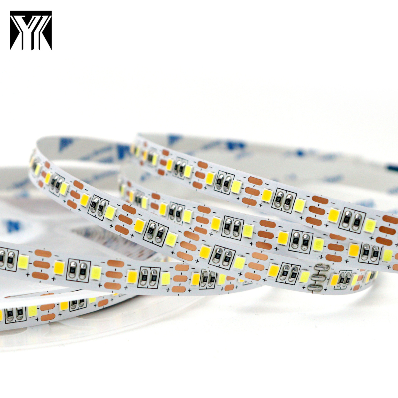 LED trak 5 m, širina 8 mm, 120 LED 2835 SMD, dvobojna temperatura, regulacija svjetline, samoljepljiva pozadina, CW/WW, kontroler