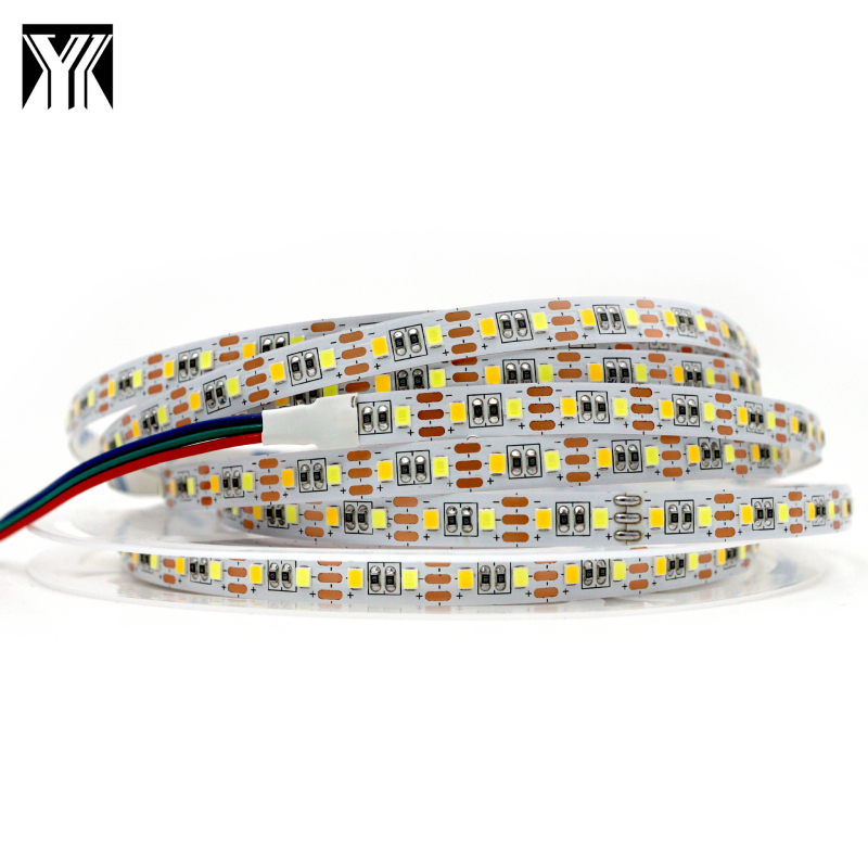 LED trak 5 m, širina 8 mm, 120 LED 2835 SMD, dvobojna temperatura, regulacija svjetline, samoljepljiva pozadina, CW/WW, kontroler