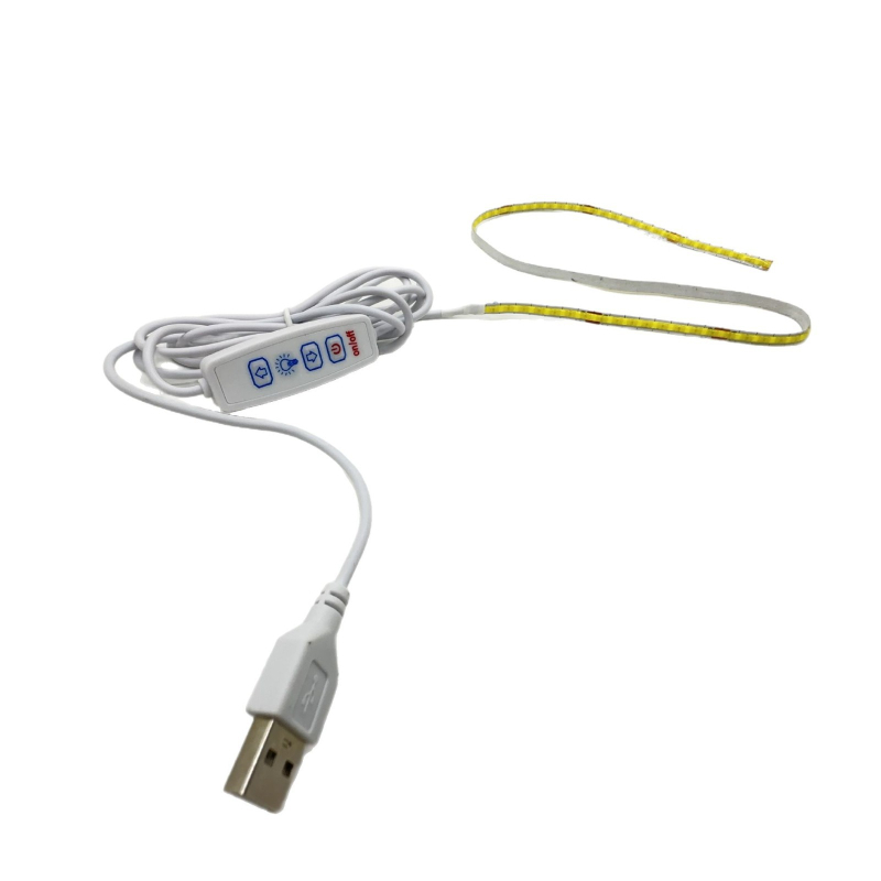 5V prilagodljiva COB LED traka, širina 5 mm, visoka svjetlost, bez svjetlosnih mrlja, USB napajanje, 300 LED-ova, 120° snop, vodootporna