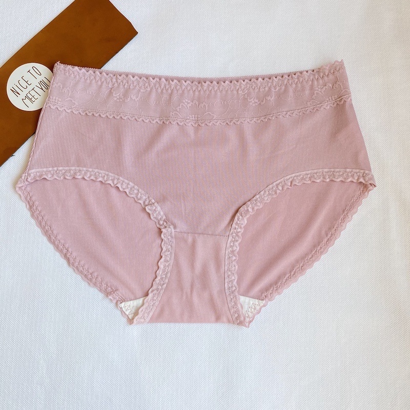 Ženske gaćice Ice Silk 0707, čipka, japanski stil, jednobojne, prozračne, srednjeg pojasa