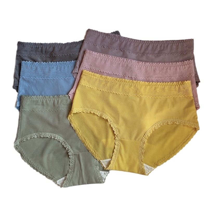 Ženske gaćice Ice Silk 0707, čipka, japanski stil, jednobojne, prozračne, srednjeg pojasa