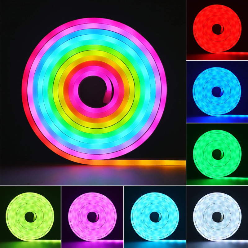 LED 5V RGB neonska LED traka s efektom tekuće svjetlosti, vanjska vodootporna USB verzija