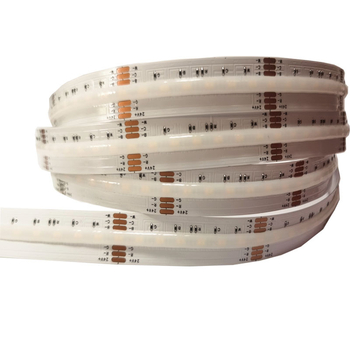 Pet u jednog RGB+CCT COB LED trake, 24V, 5 m, 18W/m, 840 LED, CRI 90, 180° snop, glatko neprekidno podešavanje jačine svjetla, trajanje 50.000 h, nije vodootporna, 5 godina jamstva