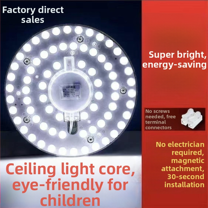 LED Retrofit stropno svjetlo s modulom izvora svjetla, kružnom pločom, svjetlosnim trakama i cijevima – bez treperenja