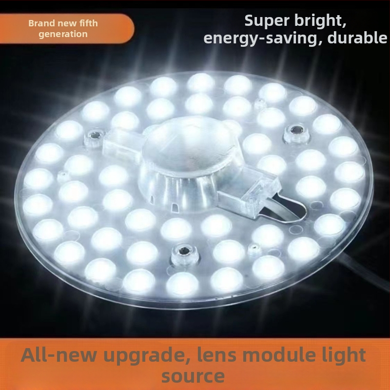 LED Retrofit stropno svjetlo s modulom izvora svjetla, kružnom pločom, svjetlosnim trakama i cijevima – bez treperenja