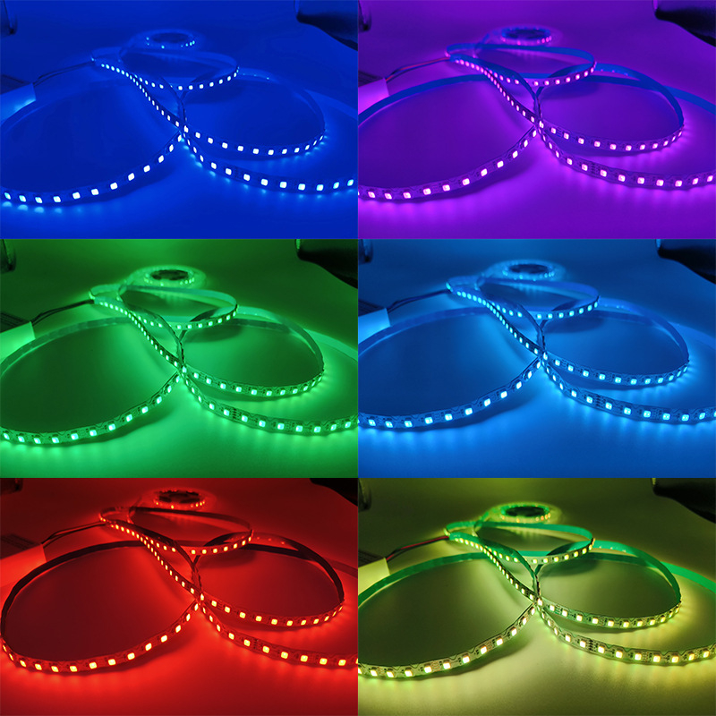 Šarena S-oblik RGB LED traka za reklamu, 12V, 96 LED-ova, širina 7 mm, neonska svijetleća slova, mijenja boje