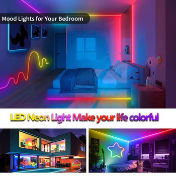 RGB LED traka s neonskim učinkom, Bluetooth upravljanje, fleksibilna, vanjska vodootporna ambijentalna rasvjeta