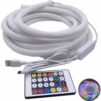 5V LED traka s 360° RGB tekućim svjetlom, USB Bluetooth glazba, fleksibilno silikonovo neonsko svjetlo