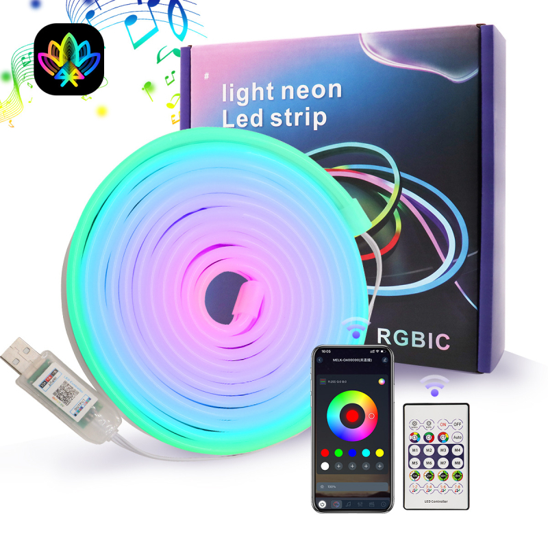 USB šareni Bluetooth glazbeni LED ambijentalno svjetlo za TV, fleksibilan silikon DIY oblik