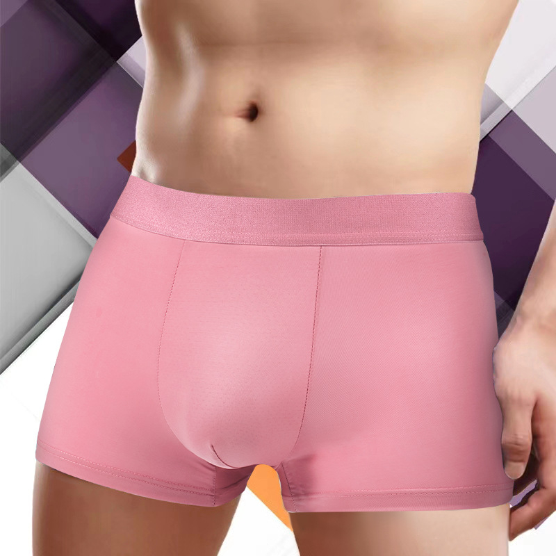 Muške gaće Ice Silk, prozračne, osvježavajuće i nježne prema koži, udobne, u velikim veličinama, jednobojne, od poliestera