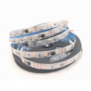 5050 RGB LED trak, 24V, daljinsko upravljanje, trižični, efekt tekuće boje, 60 LED-a, širina 10 mm, gola PCB ploča – inženjerska verzija