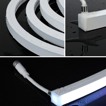 LED silikon neonska traka za vanjsku upotrebu, vodootporna, trobojna boja, koekstrudirana integrirana fleksibilna 24V