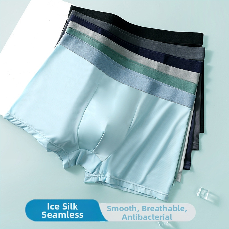 Muške bokserice Ice Silk, visoki struk, prozračne lagane, ljetne, velika veličina
