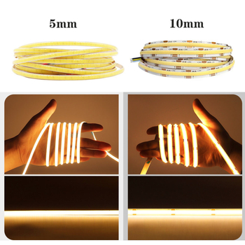 Cob LED traka s dvostrukom bojom temperature, ultra uska 5 mm, 12V, pametno podešavanje osvjetljenja, trobojna, samoljepljiva linearna LED traka