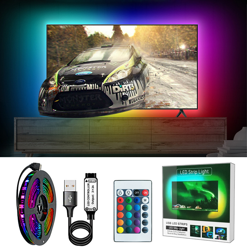 RGB LED traka 5050 s ljepilom na stražnjoj strani, USB 5V, regulacija svjetline za ambijentalno osvjetljenje