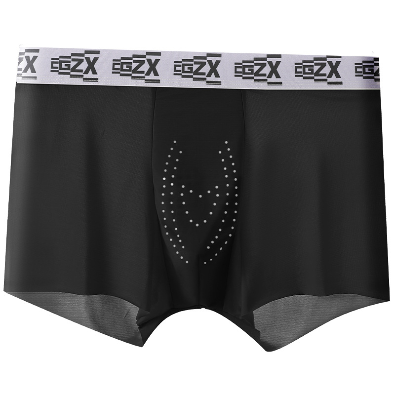 100A antibakterijske muške boxerice od ice silk s masažnim zrncima, prozračna mreža