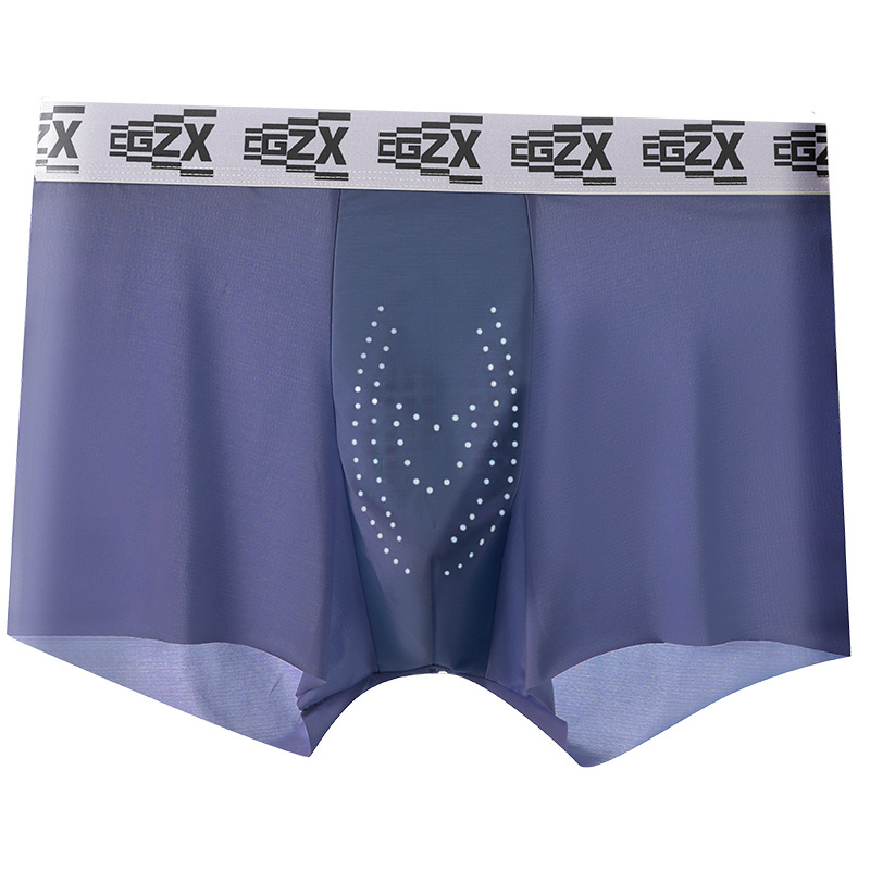100A antibakterijske muške boxerice od ice silk s masažnim zrncima, prozračna mreža