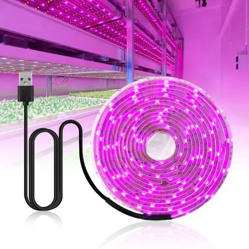 USB 5V LED traka za rast biljaka 2835, puni spektar, vodootporna za povrće, cvijeće i sukulente