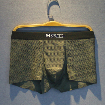 Muške bokserice s jacquardom Ice Silk, prozračni najlonski materijal, srednji pojas, jednobojne