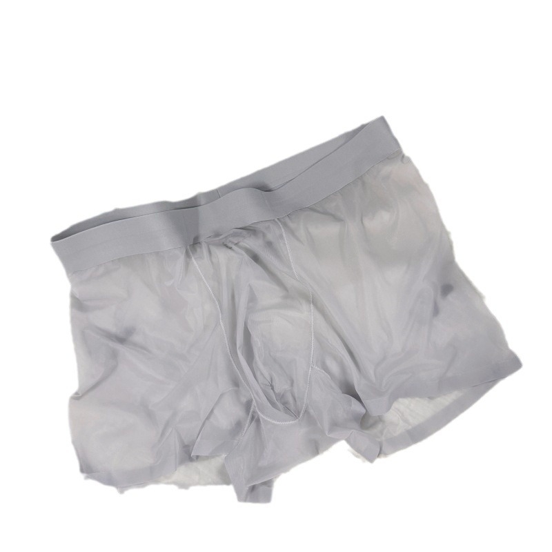 20D ultra-tanke ice silk muške gaćice – prirodni osjećaj, bezšivne, prozirna gusset, brzo sušenje, srednji pojas, najlon
