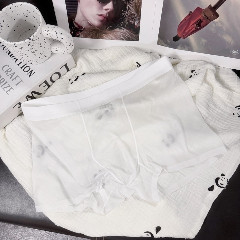 20D ultra-tanke ice silk muške gaćice – prirodni osjećaj, bezšivne, prozirna gusset, brzo sušenje, srednji pojas, najlon
