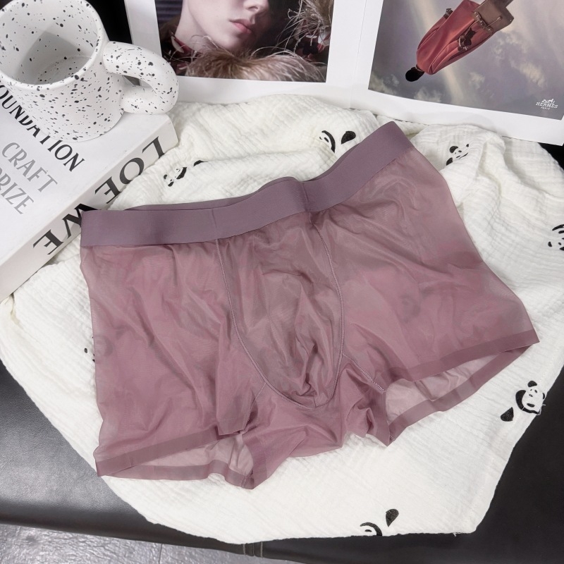 20D ultra-tanke ice silk muške gaćice – prirodni osjećaj, bezšivne, prozirna gusset, brzo sušenje, srednji pojas, najlon