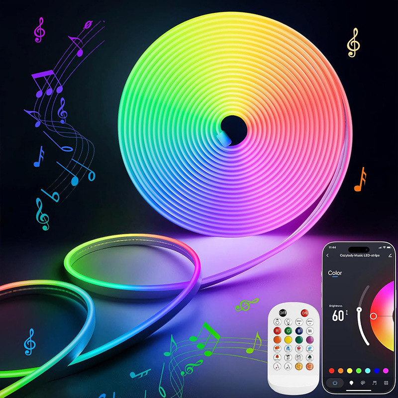 RGB silikon LED traka za vanjsku upotrebu, vodootporna, programabilni efekti, fleksibilno višebojno neon svjetlo
