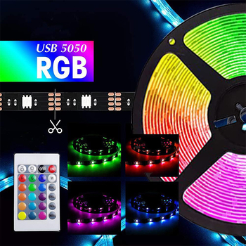 5V USB RGB LED traka s aplikacijom i Bluetooth daljinskim upravljačem, pozadinsko osvjetljenje televizora, 30 LED-ova (5050 RGB)