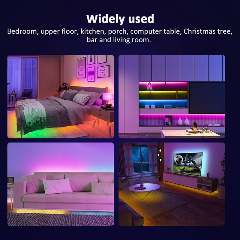 5V USB RGB LED traka s aplikacijom i Bluetooth daljinskim upravljačem, pozadinsko osvjetljenje televizora, 30 LED-ova (5050 RGB)