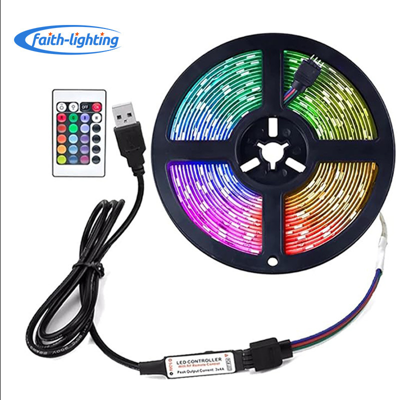 5V USB RGB LED traka s aplikacijom i Bluetooth daljinskim upravljačem, pozadinsko osvjetljenje televizora, 30 LED-ova (5050 RGB)