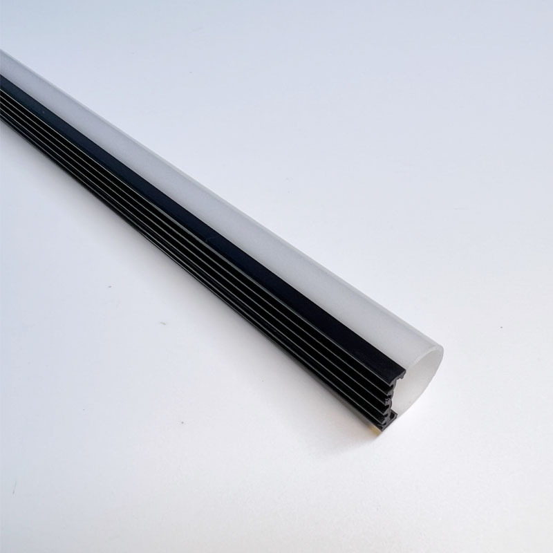 PC plastična LED traka s kućištem sjenila za linearno lampu, crno-bijeli koekstrudirani profil, kalup po narudžbi
